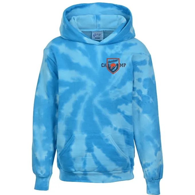 Tie-Dye Swirl Hoodie - Youth - Embroidered