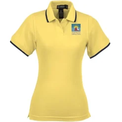 Tipped Combed Cotton Pique Polo - Ladies' - 24 hr