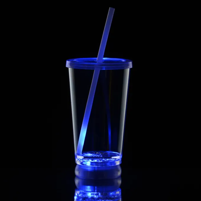 To-Go Light-Up Tumbler with Straw - 16 oz. - Multicolor - 24 hr