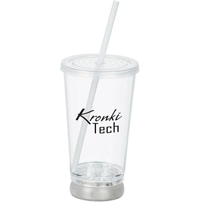 To-Go Light-Up Tumbler with Straw - 16 oz. - Multicolor - 24 hr