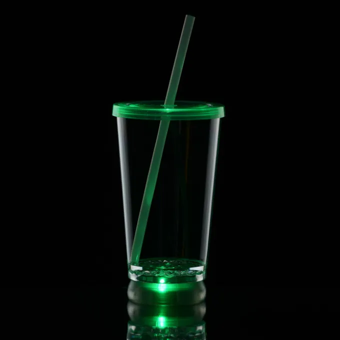 To-Go Light-Up Tumbler with Straw - 16 oz. - Multicolor - 24 hr