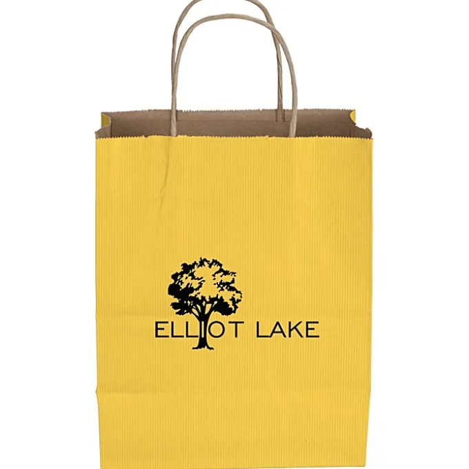 Tonal Striped Matte Paper Bag - 10 1/2 inches x 8 inches