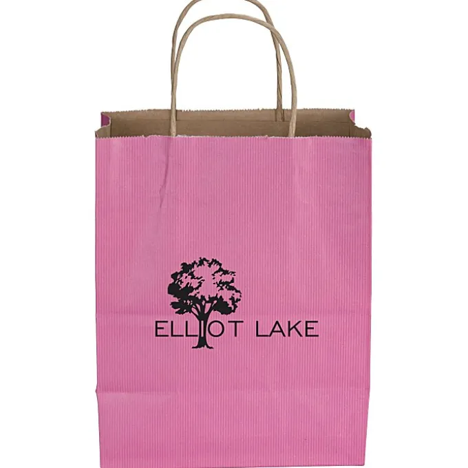 Tonal Striped Matte Paper Bag - 10 1/2 inches x 8 inches
