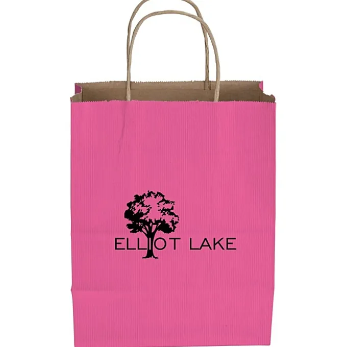 Tonal Striped Matte Paper Bag - 10 1/2 inches x 8 inches