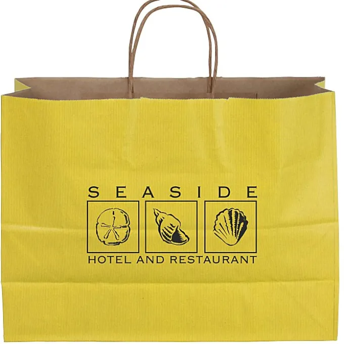 Tonal Striped Matte Paper Bag - 13 inches x 16 inches