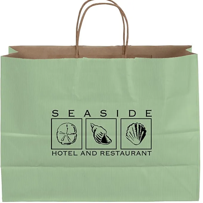Tonal Striped Matte Paper Bag - 13 inches x 16 inches