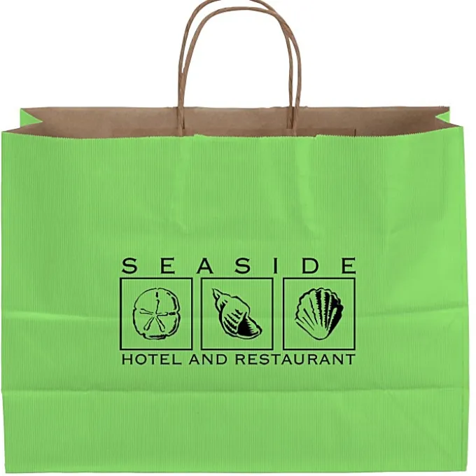 Tonal Striped Matte Paper Bag - 13 inches x 16 inches