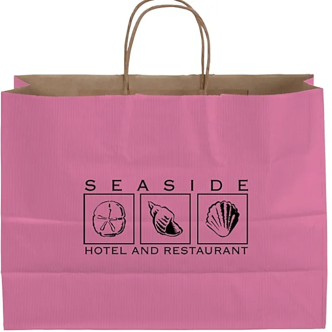 Tonal Striped Matte Paper Bag - 13 inches x 16 inches