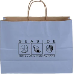 Tonal Striped Matte Paper Bag - 13 inches x 16 inches