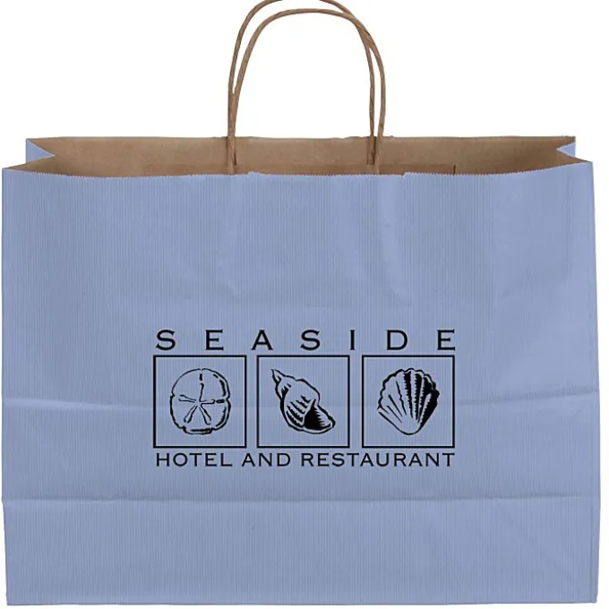 Tonal Striped Matte Paper Bag - 13 inches x 16 inches