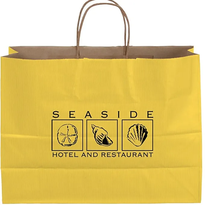 Tonal Striped Matte Paper Bag - 13 inches x 16 inches