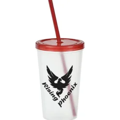 Translucent Stadium Cup with Lid & Straw - 20 oz