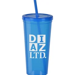 Translucent Stadium Cup with Lid & Straw - 24 oz