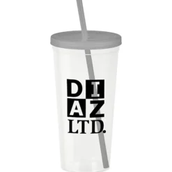 Translucent Stadium Cup with Lid & Straw - 24 oz