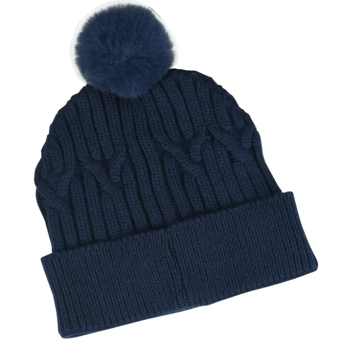 Traverse Cable Knit Pom Beanie
