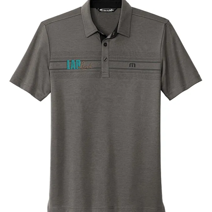 TravisMathew Micro-Dot Chest Stripe Polo