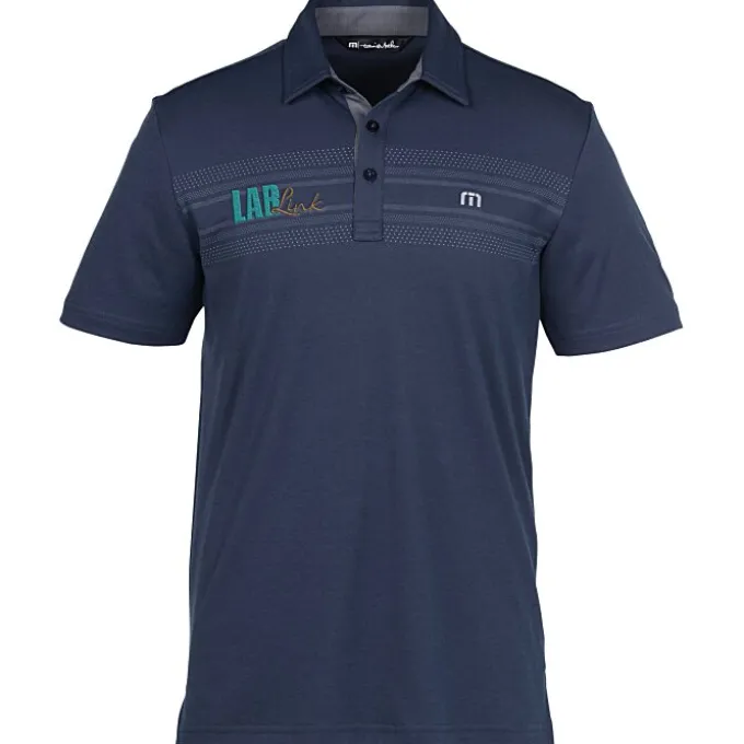 TravisMathew Micro-Dot Chest Stripe Polo
