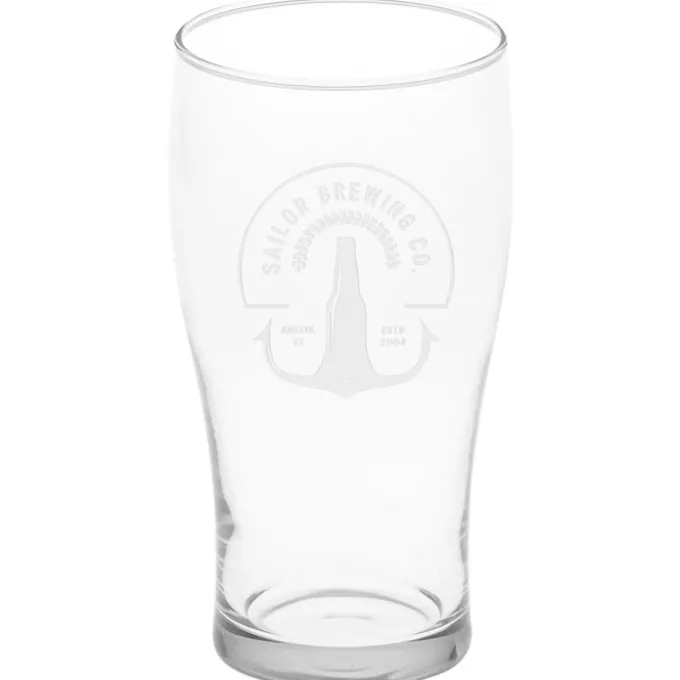 Tulip Pub Glass - 16 oz - Deep Etch