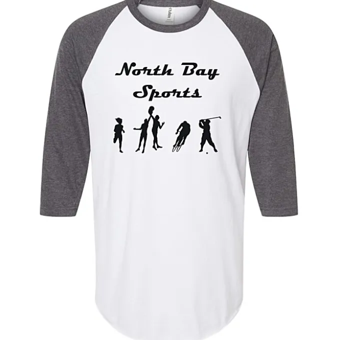 Tultex Fine Jersey 3/4 Sleeve Raglan T-Shirt - White