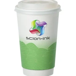 Turbulent Waves Full Color Insulated Paper Cup with Lid - 16 oz.