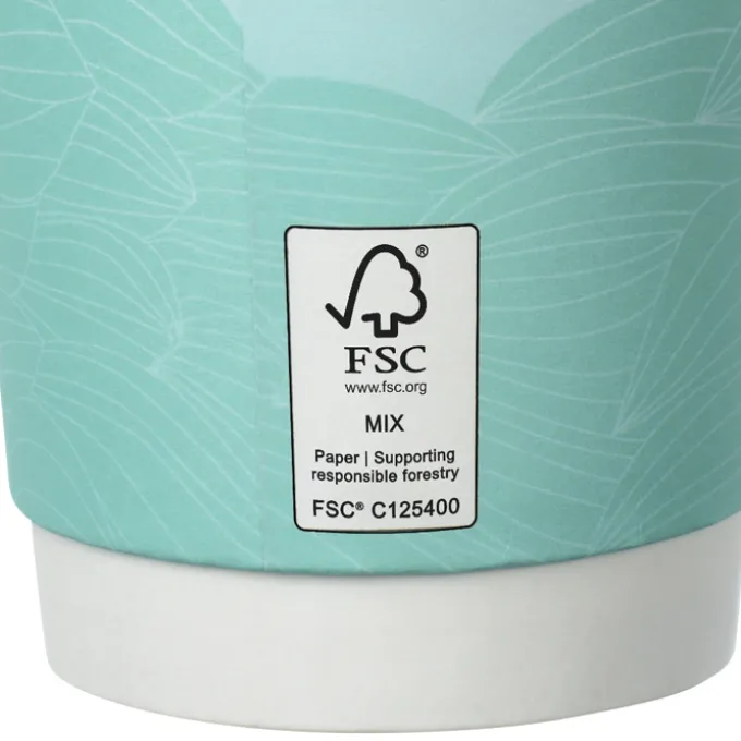 Turbulent Waves Full Color Insulated Paper Cup with Lid - 16 oz.