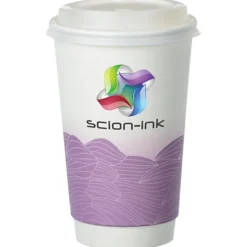 Turbulent Waves Full Color Insulated Paper Cup with Lid - 16 oz.