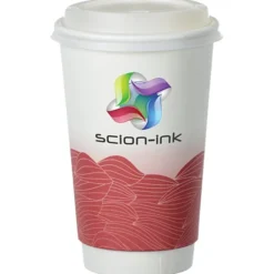 Turbulent Waves Full Color Insulated Paper Cup with Lid - 16 oz.