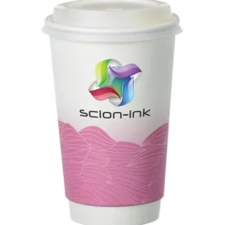 Turbulent Waves Full Color Insulated Paper Cup with Lid - 16 oz.