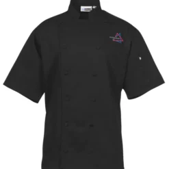 Twelve Cloth Button Short Sleeve Chef Coat with Mesh Back
