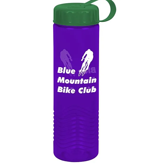 Twist Water Bottle with Tethered Lid - 24 oz