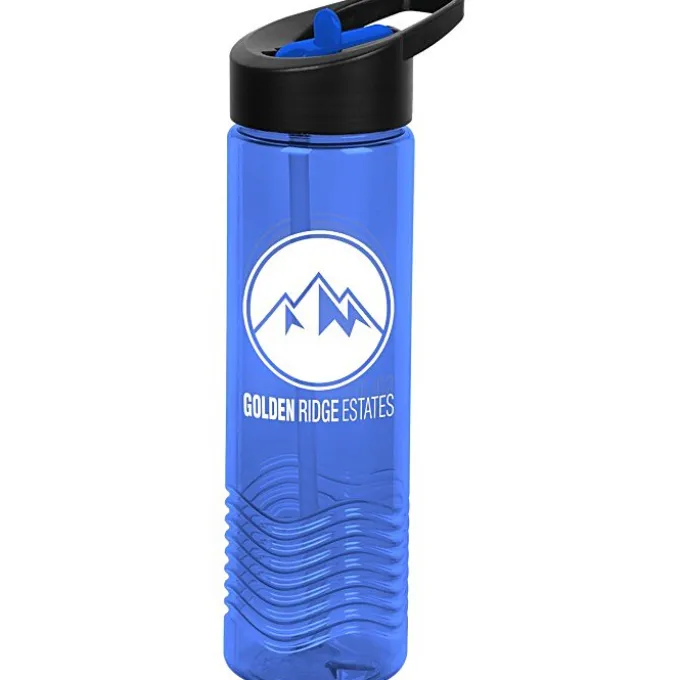 Twist Water Bottle with Two-Tone Flip Straw Lid - 24 oz