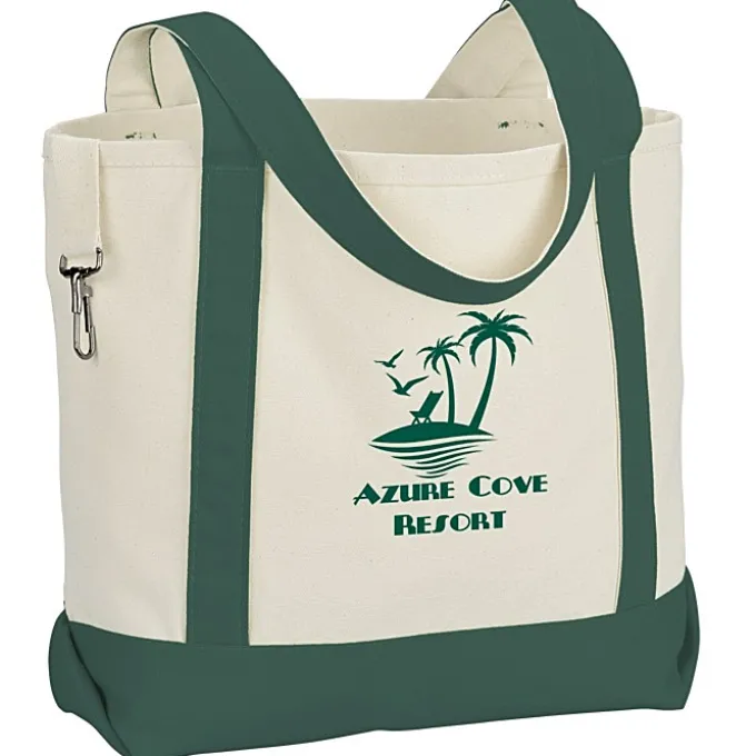 Two-Tone Accent Gusseted Tote Bag