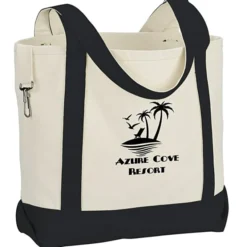 Two-Tone Accent Gusseted Tote Bag