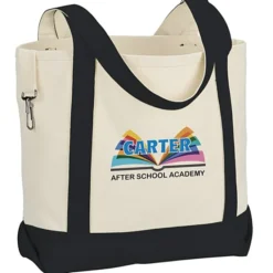Two-Tone Accent Gusseted Tote Bag - Full Color