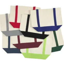 Two-Tone Accent Gusseted Tote Bag - Full Color