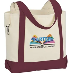 Two-Tone Accent Gusseted Tote Bag - Full Color