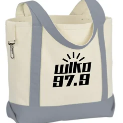 Two-Tone Accent Gusseted Tote Bag - 24 hr