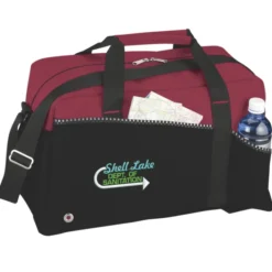Two-Tone Duffel Bag - Embroidered