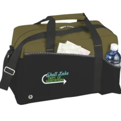 Two-Tone Duffel Bag - Embroidered