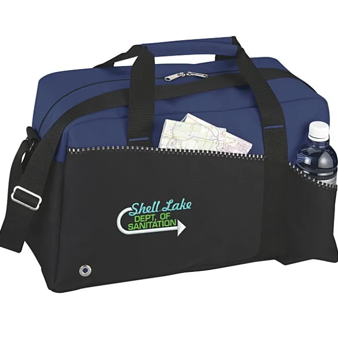 Two-Tone Duffel Bag - Embroidered