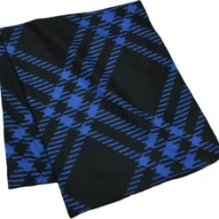 Two Tone Plaid Fleece Blanket with Carry Strap
