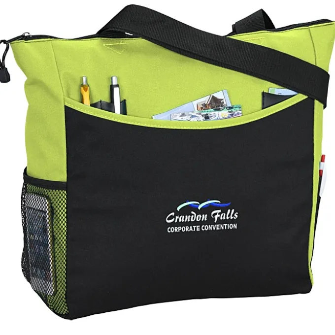 Two-Tone Tote Bag - Embroidered