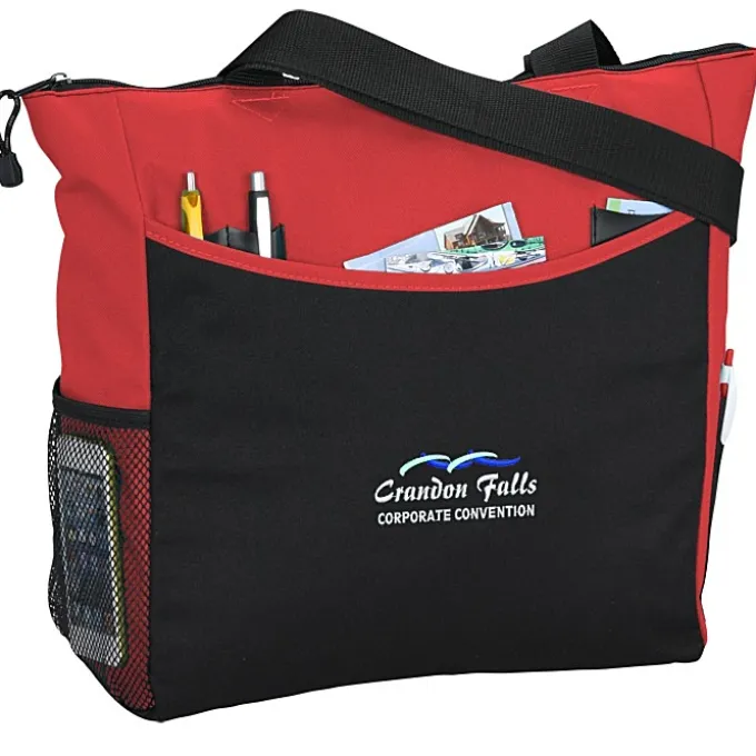 Two-Tone Tote Bag - Embroidered