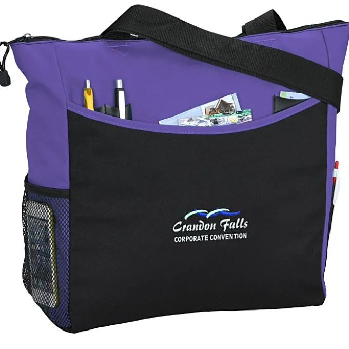 Two-Tone Tote Bag - Embroidered