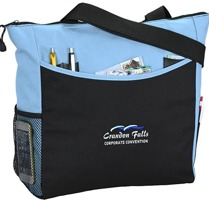 Two-Tone Tote Bag - Embroidered