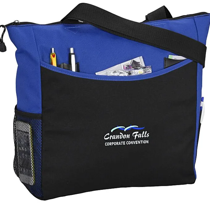 Two-Tone Tote Bag - Embroidered