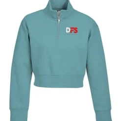 Ultimate 8.3-ounce CVC Fleece Cropped 1/2-Zip Pullover - Ladies' - Embroidered