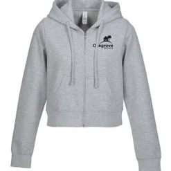 Ultimate 8.3-oz CVC Fleece Cropped Full-Zip Hoodie - Ladies' - Screen