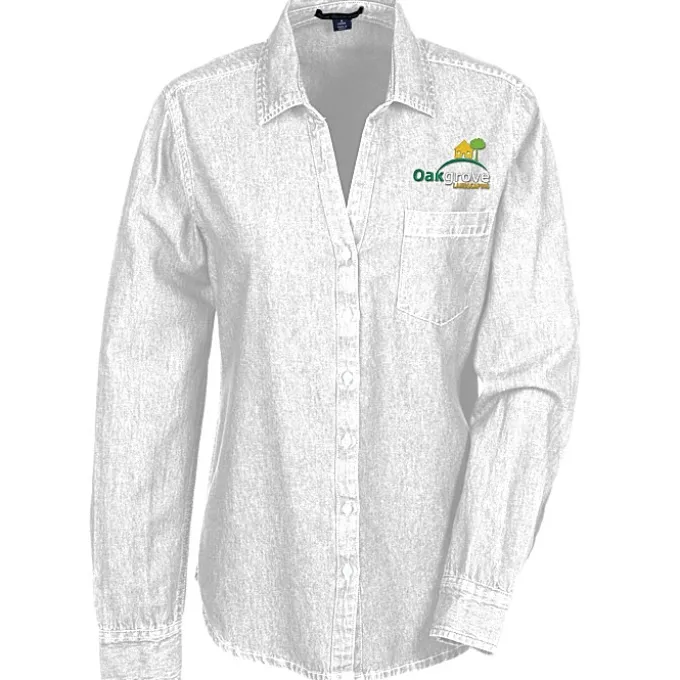 Untucked Denim V-Neck Shirt - Ladies'