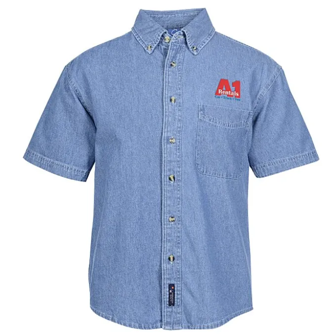 Utility Short Sleeve Denim Shirt - Men's